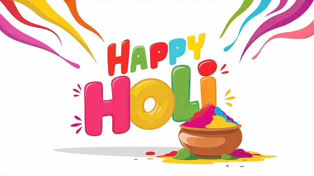 Illustratie van Happy Holi in kleurrijke tekst
