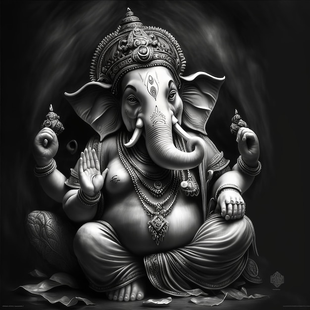 Illustratie van heer Ganesha voor ganesh chaturthi Generatieve ai