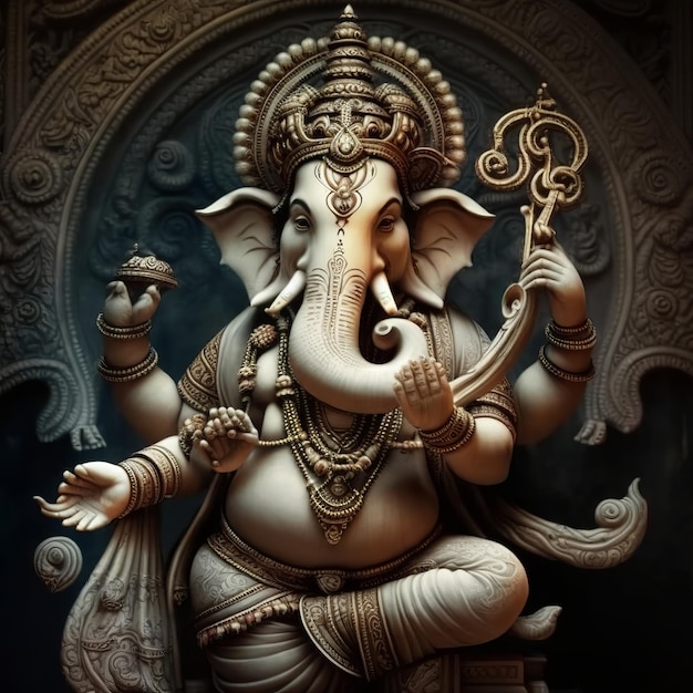 Illustratie van heer Ganesha voor ganesh chaturthi Generatieve ai