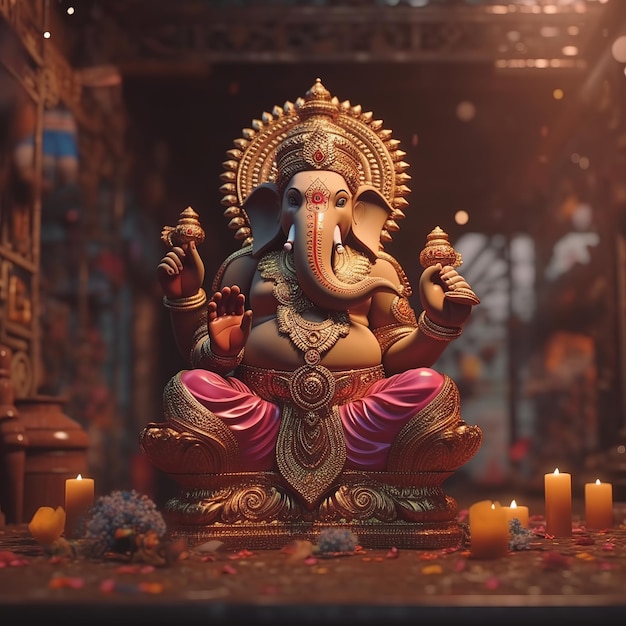 Foto illustratie van heer ganesha voor ganesh chaturthi generatieve ai