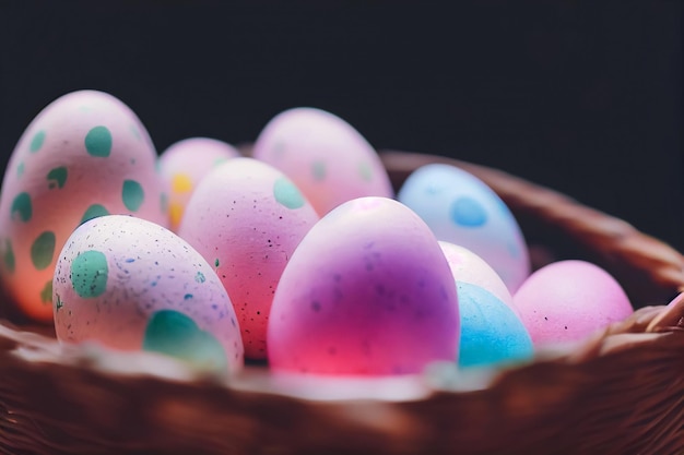 Illustratie van heldere kleur roze pastel eieren Pasen concept