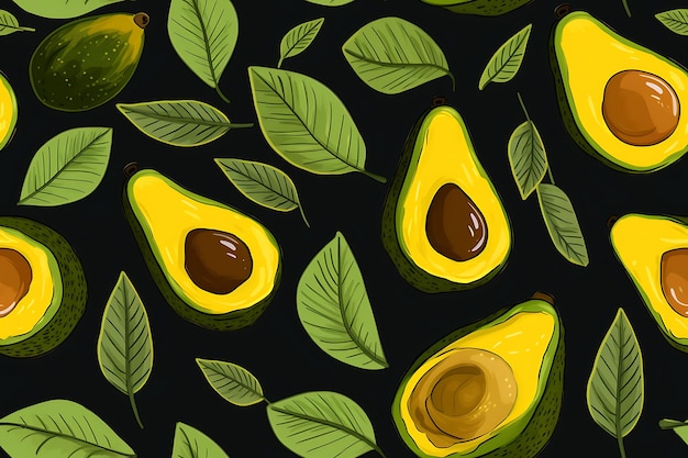 illustratie van het avocado-patroon