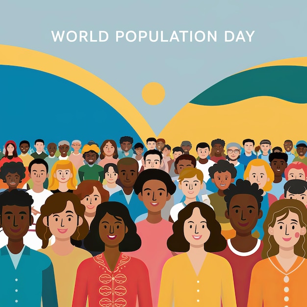 Foto illustratie van het concept van de wereldbevolkingsdag 11 juli explosie van de wereldbevolking