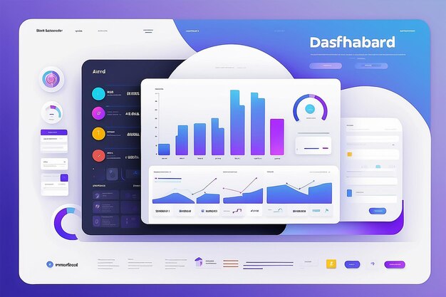 Illustratie van het concept van het sociale dashboard