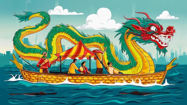 Foto illustratie van het dragon boat festival