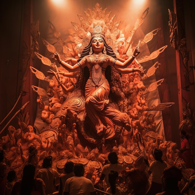 illustratie van het Durga Puja-festival in Kolkata