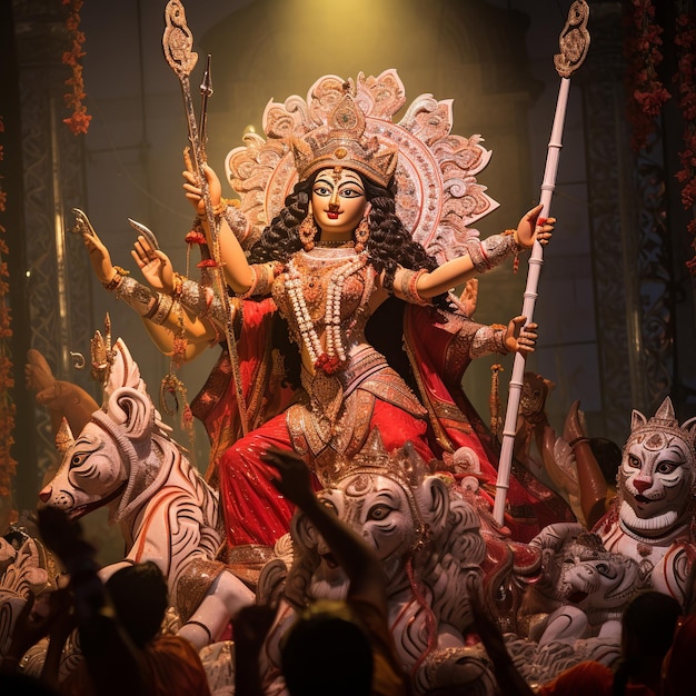 illustratie van het Durga Puja-festival in Kolkata