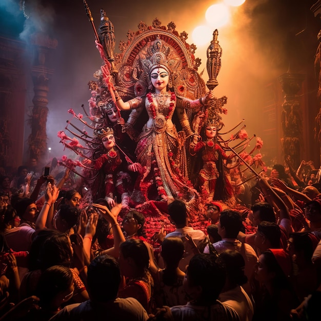 illustratie van het Durga Puja-festival in Kolkata