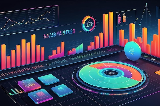 Illustratie van het financieel gegevensconcept