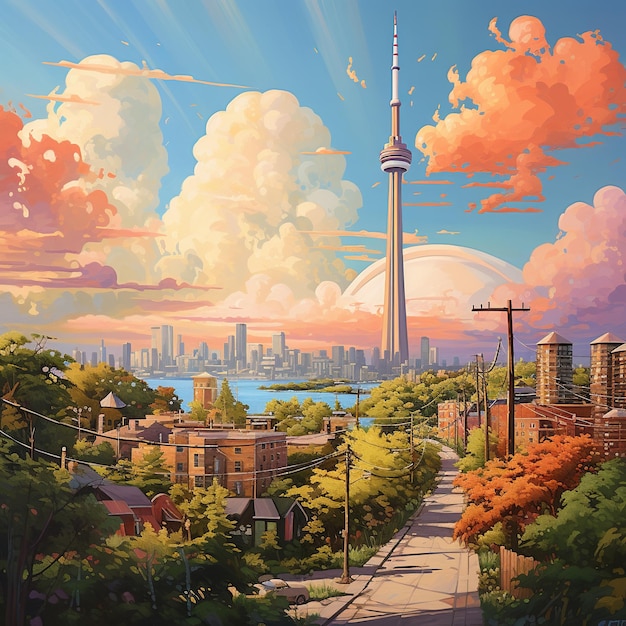 illustratie van het landschap van Toronto