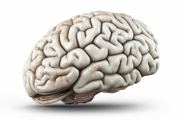 Illustratie van het menselijk brein gemaakt met generatieve AI