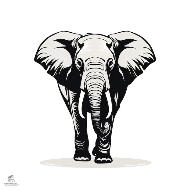 illustratie van het silhouet van een olifant