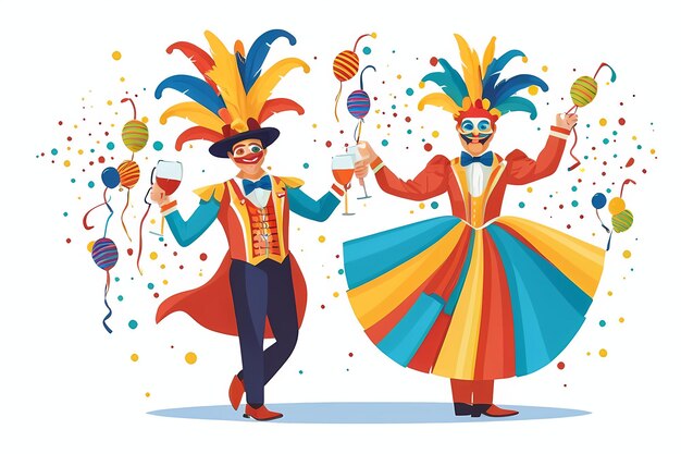 illustratie van het vieren van carnaval