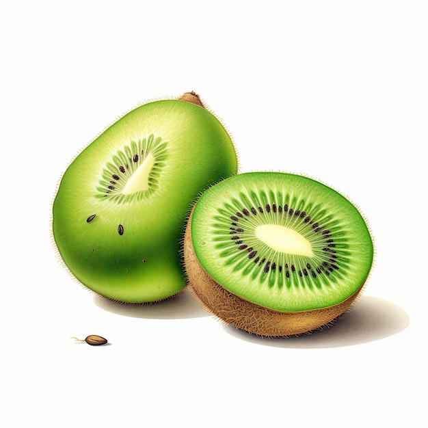 illustratie van kiwi fruit illustratie op witte achtergrond