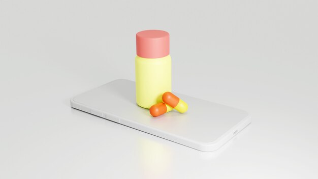 Illustratie van Koop medicijnen met je telefoon