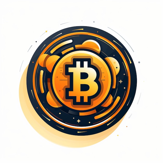 illustratie van logo bitcoin witte achtergrond hyperealizm