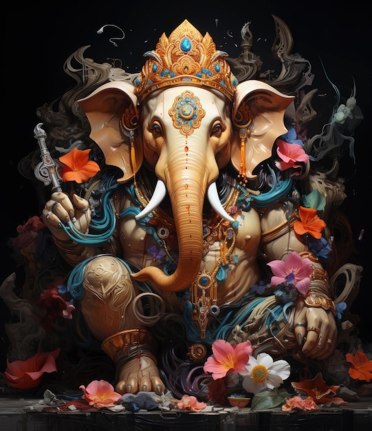 illustratie van Lord Ganpati achtergrond voor Ganesh Chaturthi