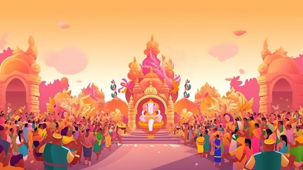 Illustratie van Lord Ganpati-achtergrond voor Ganesh Chaturthi