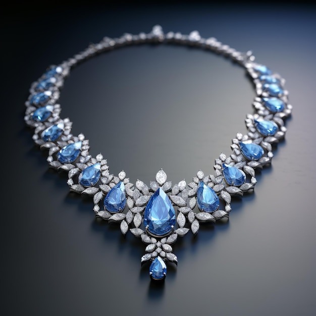 illustratie van luxe diamanten halsketting kostbare jewelr edelstenen