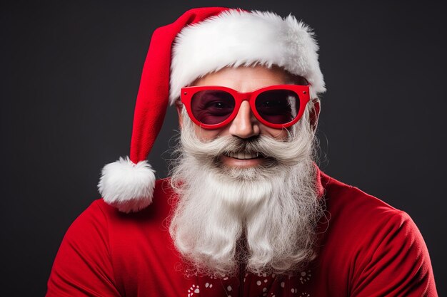 illustratie van man jaar leuk rood trendy kerstman kerstbril