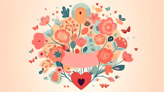 Illustratie van mooie bloemboeketdecoratie als achtergrond en achtergrond goed voor uitnodigingsgroeten bruiloft valentijn of ander romantisch liefdesontwerpelement