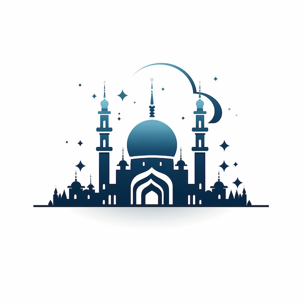 illustratie van moskee overzicht symbool conceptontwerp van Eid Al Adhe