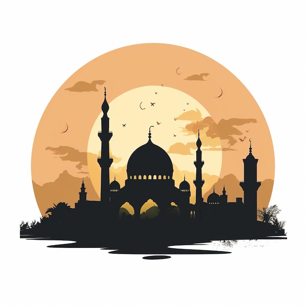 illustratie van moskee silhouet vector illustratie islamitisch symbool