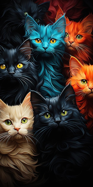 illustratie van naadloze patroon katten wallpaper achtergrond