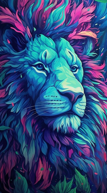 illustratie van naadloze patroon leeuw wallpaper achtergrond