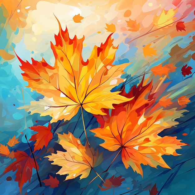 Illustratie van pittoreske ingewikkelde prachtige spectaculaire kleurrijke dromerige herfstbladeren elegant