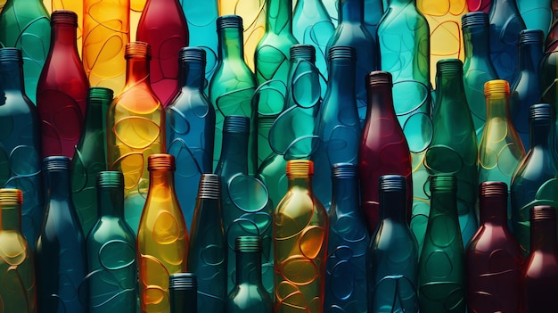 Foto illustratie van plastic flessen als een naadloze
