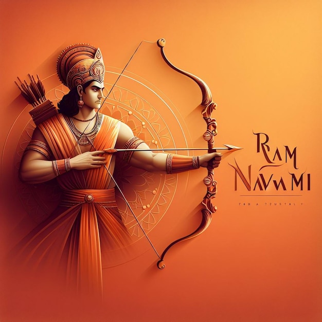 Illustratie van Ram Navami dag met pijl en boog vector