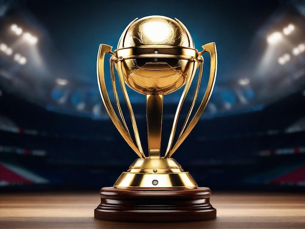 illustratie van Realistic Golden Cup Trophy voor Cricket