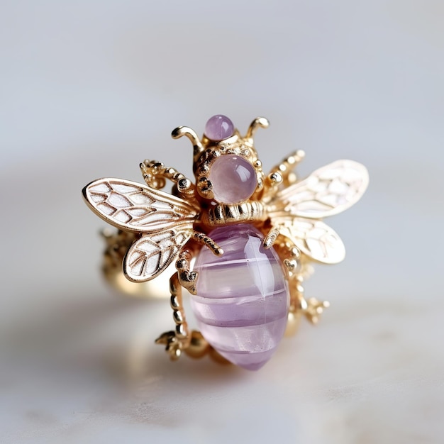 illustratie van ringjuwelen minimalistisch met gouden vleugels en bijename