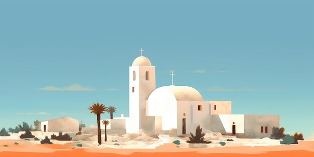 Illustratie van Santorini Griekenland eiland Cycladen eiland