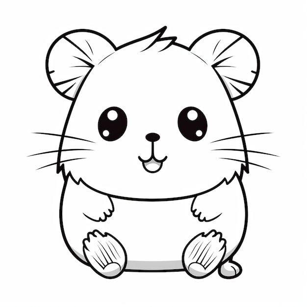 illustratie van schattige hamster squishmallow Kleurplaten voor kinderen