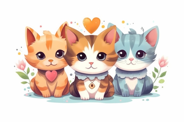Illustratie van schattige mooie katten voor de Internationale kattendag ar 32 q 2 s 750