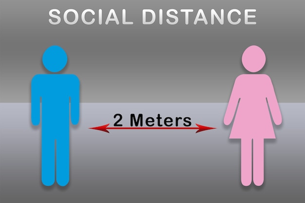 Illustratie van sociale afstand