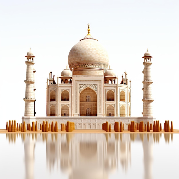 illustratie van Taj Mahal Een 3D-weergave van het prachtige