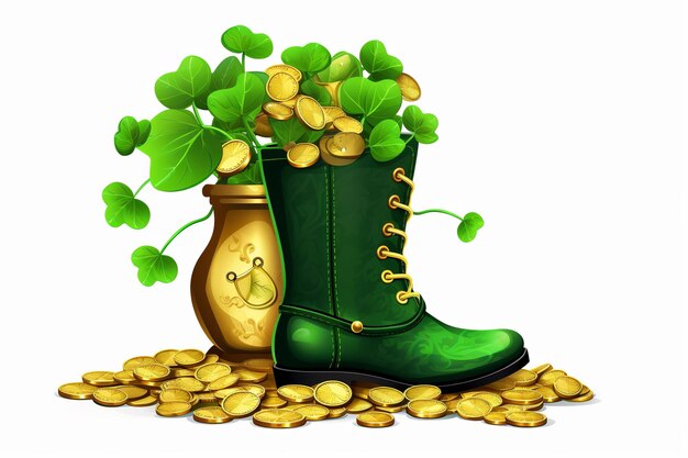 Foto illustratie van vector illustratie eps 10 saint patricks day boot generatieve ai