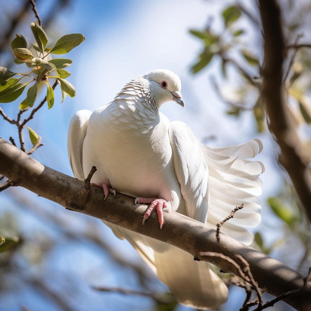 illustratie van witte duif in de boomshoot door Sony