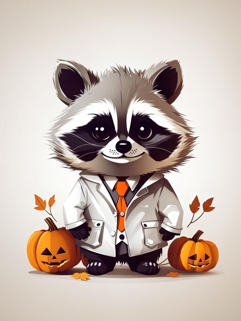 illustratie vector Halloween schattig minimalistische kunst witte achtergrond schattig klein dier