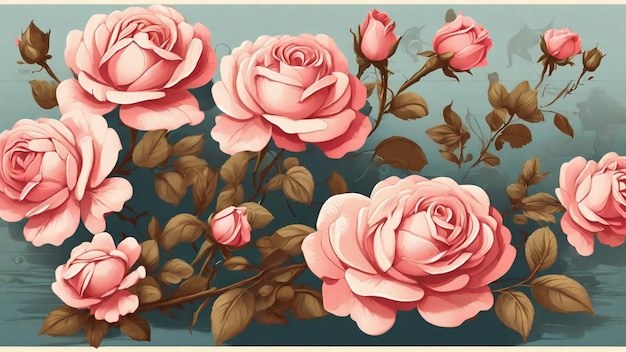 Illustratie vector vintage roosbloem