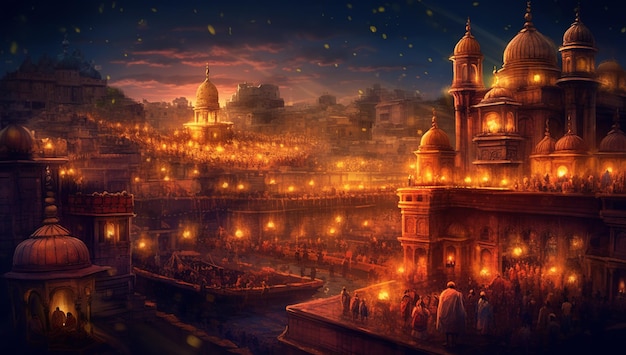 Illustratie voor Happy Diwali Generative Ai