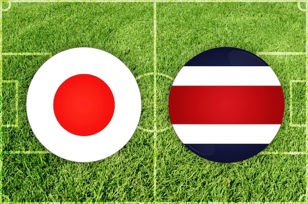 Illustratie voor voetbalwedstrijd japan vs costa rica