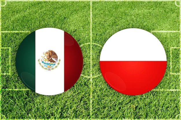 Illustratie voor voetbalwedstrijd mexico vs polen