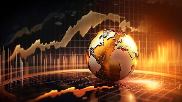 illustratie wereldwijde voorraad financiële investeringen goudprijs economie