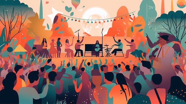 Foto illustratie zomer muziekfestival