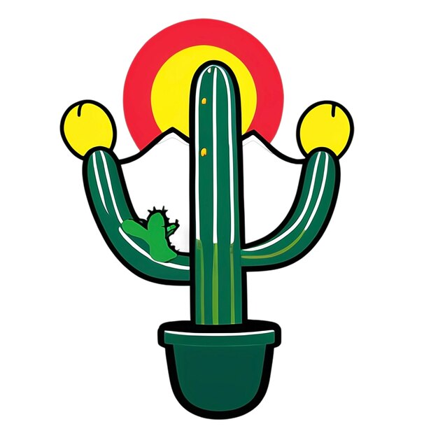 Foto illustratieontwerp van een cactus in witte achtergrond