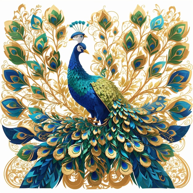 illustraties en vectorafbeelding van Peacock en andere vogels